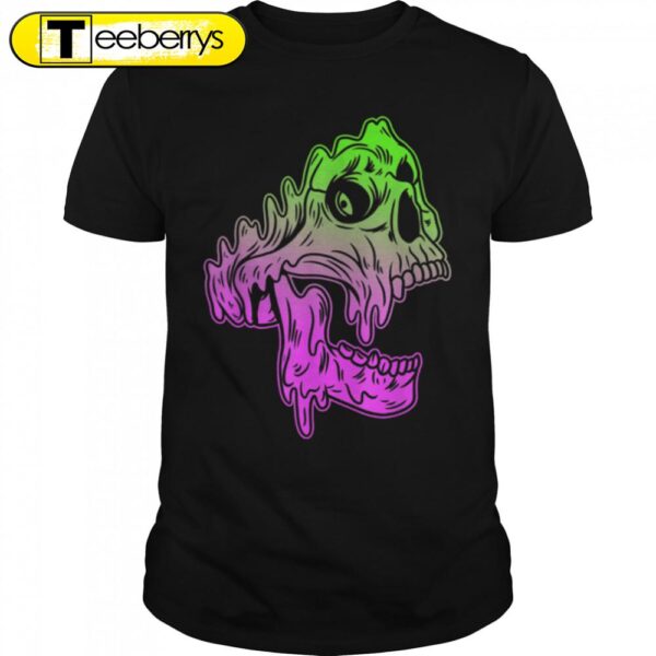 Pastel Goth Melting Skull Face Paint Creepy Gothic Halloween T-Shirt