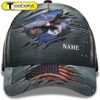 Patriotic Bald Eagle With Us Flag Custom Name All Over Print Baseball Cap – Christian Hats