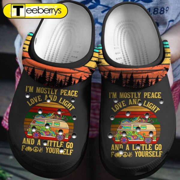 Peace Love And Light Hippie Vans Shoes Clogs Gift For Birthday Christmas