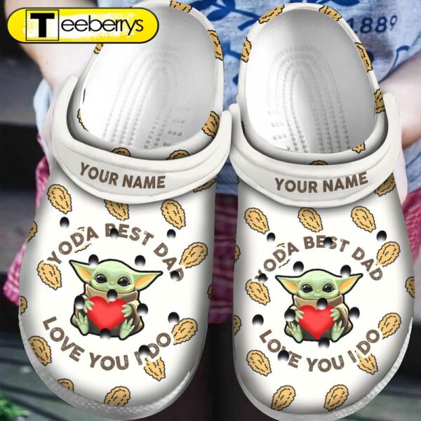 Personalized Baby Yoda Best Dad Christmas Classic Clogs Shoes