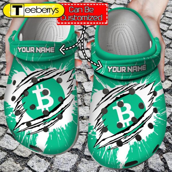 Personalized BCH Coin Ripped Through Clog Shoes Crypto