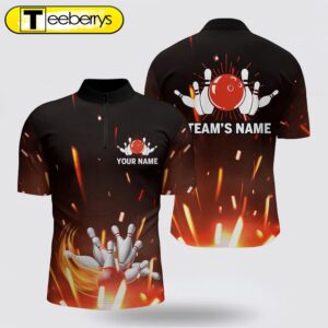 Personalized Bowling Shirt, Flame Bowling…