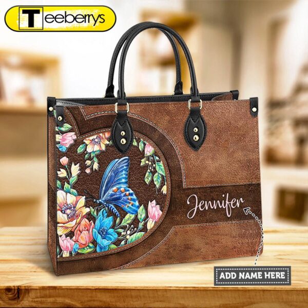 Personalized Butterfly Flower Leather Bag – Women’s Pu Leather Bag