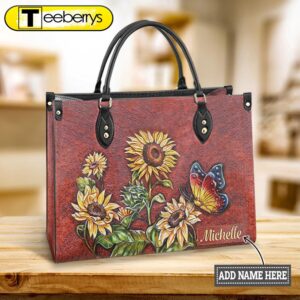 Personalized Butterfly Sunflower Gorgeous Leather…