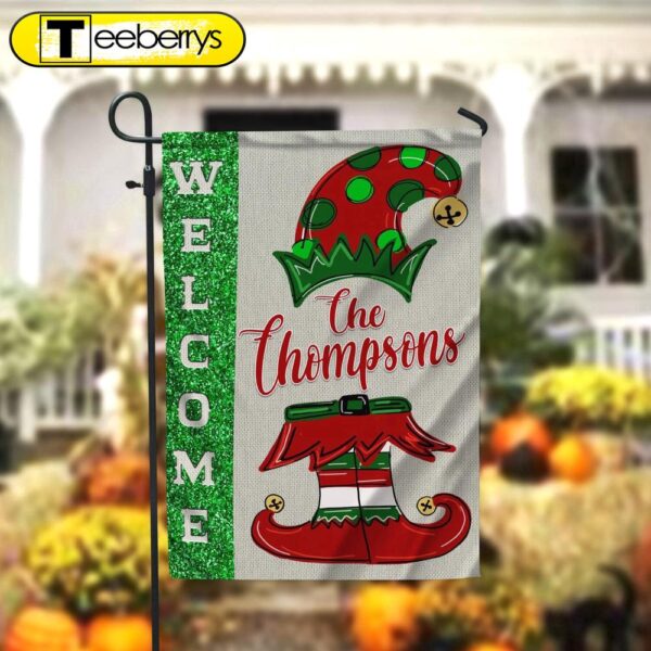 Personalized Garden Flag, Elf Christmas FlagXmas, Garden Flags, Outdoor Xmas Flags