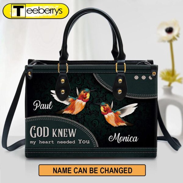 Personalized God Knew My Heart Needed You Leather Bag – Christian Pu Leather Bags For Women