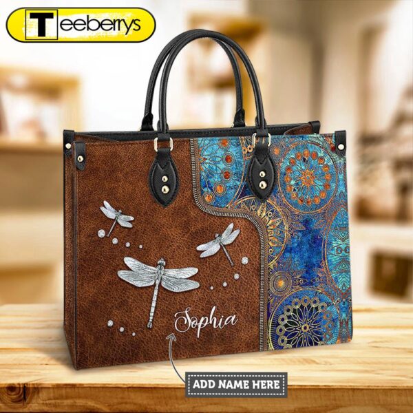 Personalized Hippie Dragonfly Abstract Art Leather Bag – Women’s Pu Leather Bag