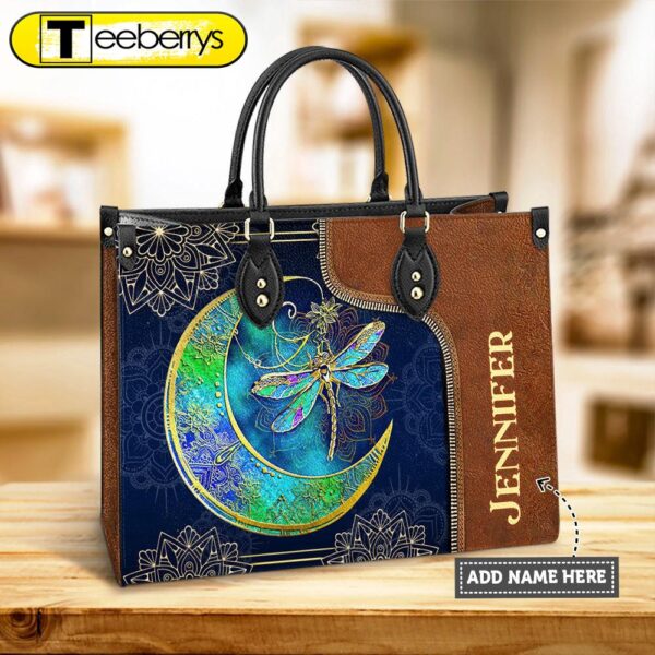 Personalized Hippie Dragonfly Moon Child Leather Bag – Women’s Pu Leather Bag