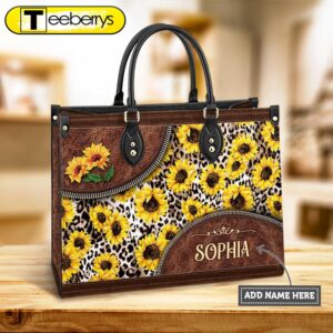 Personalized Hippie Sunflower Leather Bag…