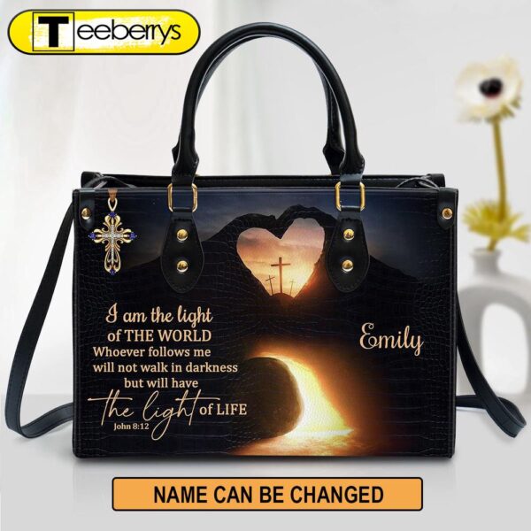 Personalized I Am The Light Of The World Leather Bag – Christian Pu Leather Bags For Women