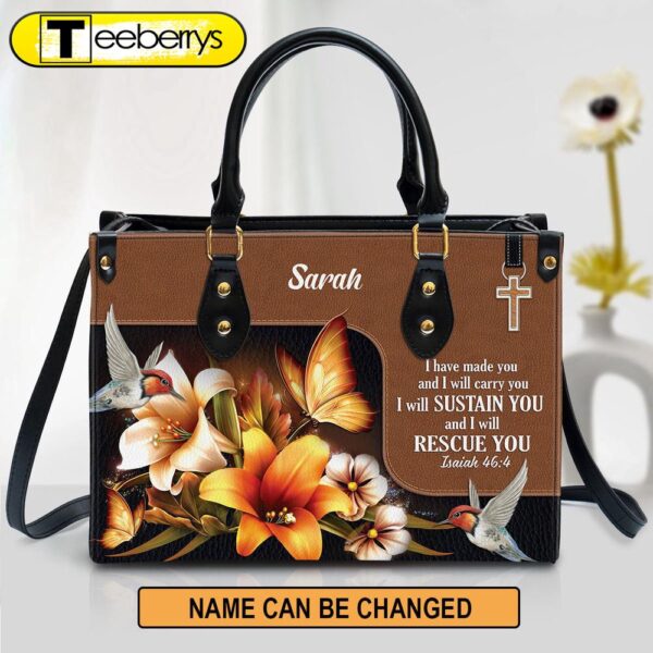 Personalized I Have Made You And I Will Carry You Leather Bag – Christian Pu Leather Bags