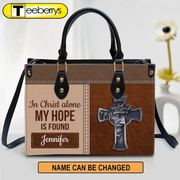 Personalized In Christ Alone My Hope Is Found Special Cross Leather Bag – Christian Pu Leather Bags