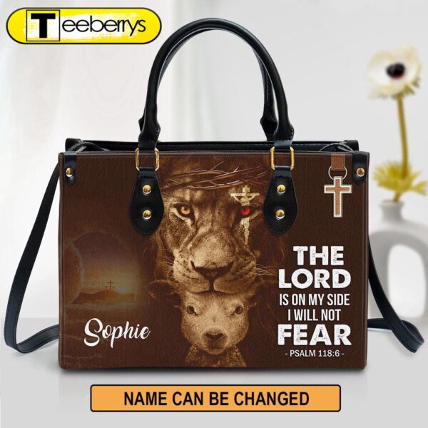 Personalized Lion Leather Bag The Lord Is On My Side – Women Pu Leather Bag