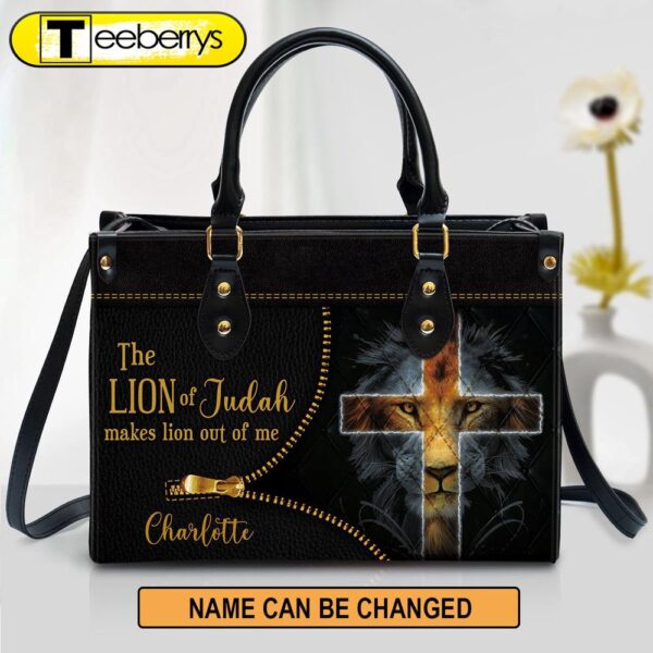 Personalized Lion The Lion Of Judah Makes Lion Out Of Me Leather Bag – Christian Pu Leather Bags