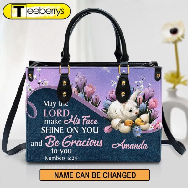 Personalized May The Lord Make His Face Shine On You And Be Gracious To You Leather Bag