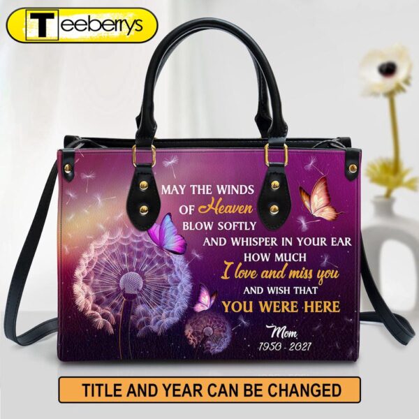 Personalized Memorial Leather Handbag – Wish That You Were Here Leather Bag