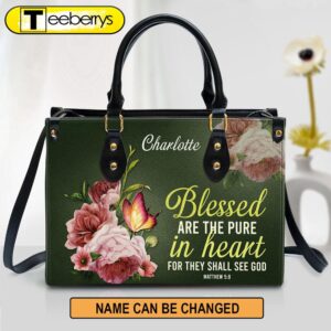 Personalized Peony Leather Handbag With…