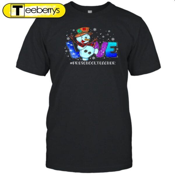 Personalized Snowman Love Shining Christmas Teacher Shirt