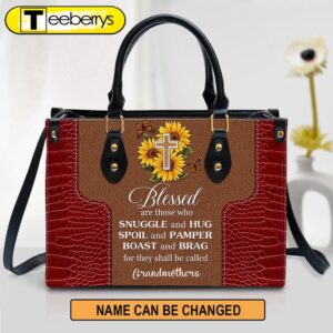 Personalized Sunflower Leather Bag Blessed…