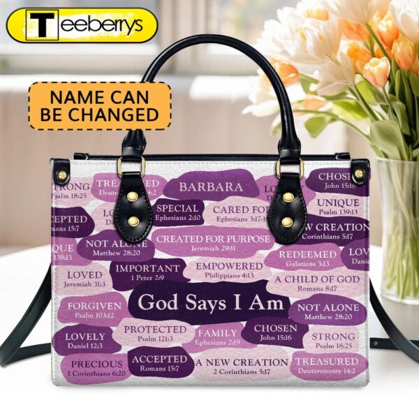 Personalized Zippered Leather Handbag What God Says About You Spiritual Gift For Worship Members