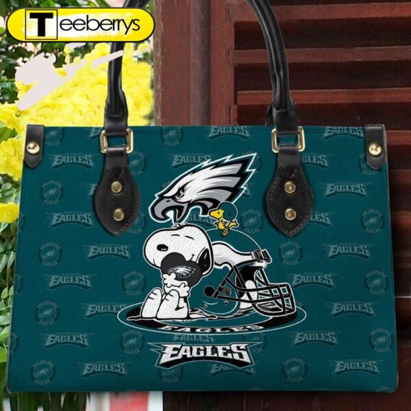 Philadelphia Eagles NFL Snoopy Women Premium Leather Hand Bag