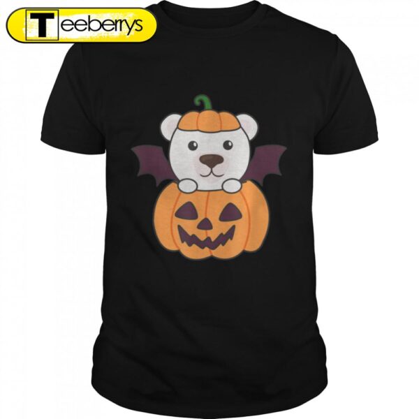 Polar Bear Halloween Pumpkin Bat Polar Bear Halloween T-Shirt