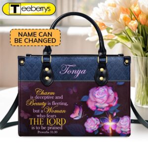 Proverbs 3130 Personalized Leather Handbag…