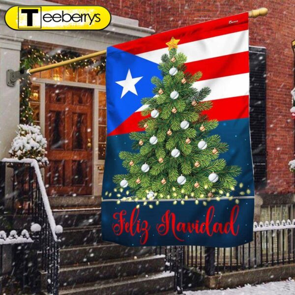 Puerto Rico Feliz Navidad Flag