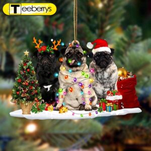 Pug Christmas Dog Friends Hanging…