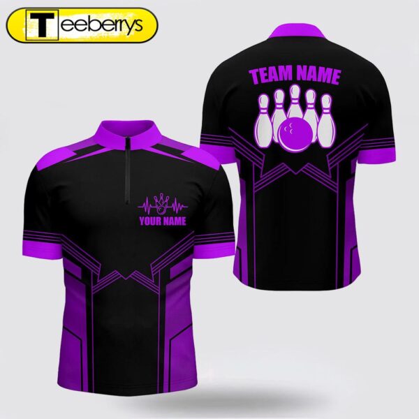 Purple Bowling Bowling Jersey Shirt  Custom Bowling Jersey With Name Men Bowling Team