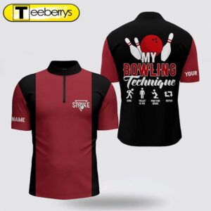 Red Black Vintage Mens Bowling…