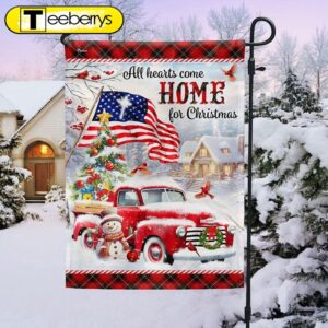 Red Truck Christmas Flag All…