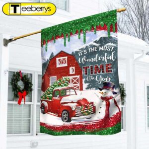 Red Truck Christmas Flag It’s…