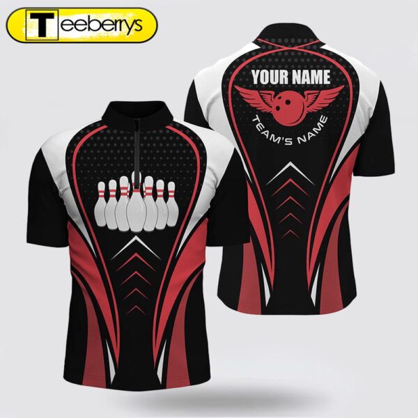 Red White And Black Bowling Shirts  Bowling Team League Jersey Custom Bowling Bowling Jersey Shirt