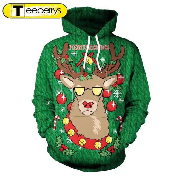 Reindeer Merry Christmas 3D Shirt – Gift For Xmas