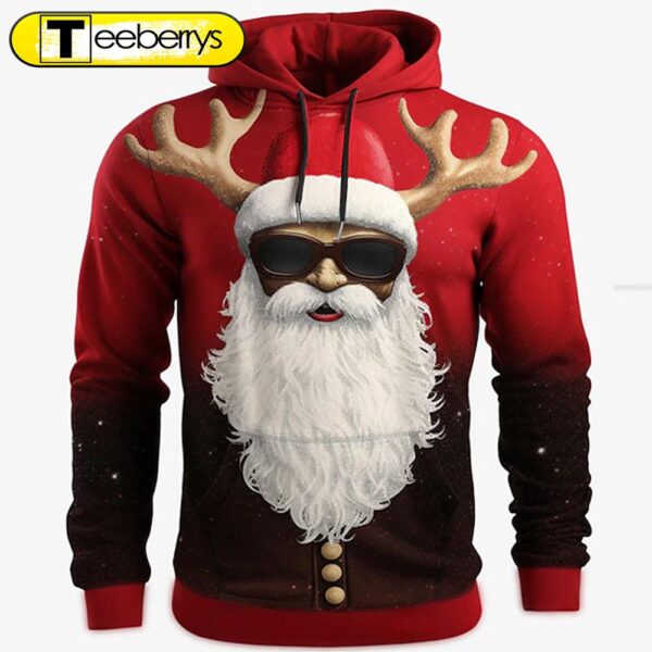 Reindeer Santa Claus Christmas 3D Shirt – Gift For Xmas