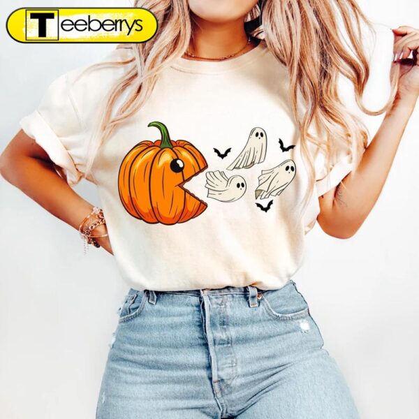 Retro Vintage Halloween Pumpkin, Halloween Spooky Ghost Shirt