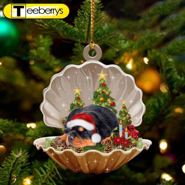 Rottweiler Sleeping Pearl In Christmas Two Sided Christmas Ornament