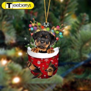 Rottweiler-In Christmas Pocket Two Sides…