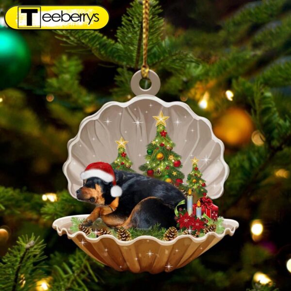 Rottweiler-Sleeping Pearl In Christmas Two Sided Christmas Ornament