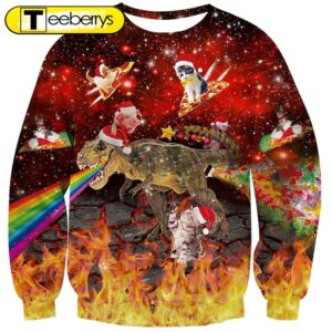 Santa Animals Christmas 3D Shirt…