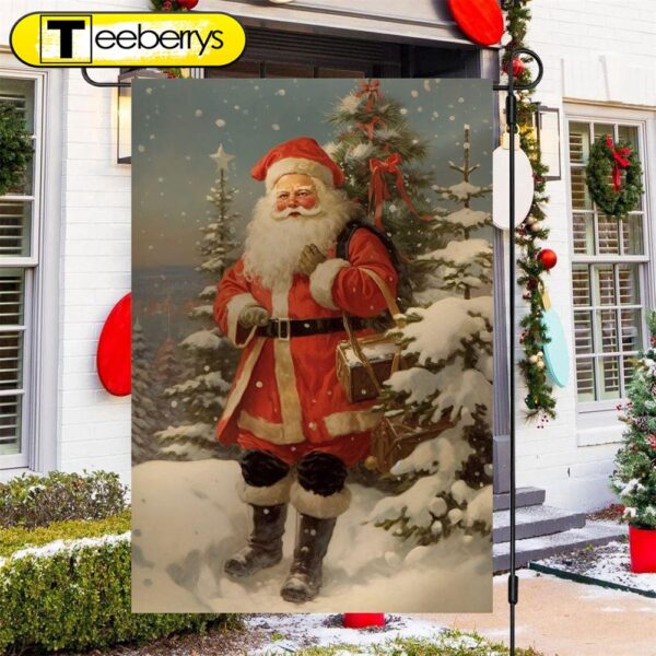 Santa Bring The Twilight Treasures Santa Claus Garden Flag