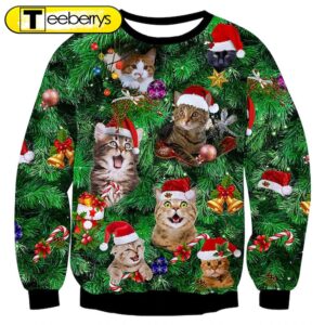 Santa Cats Funny Christmas 3D…