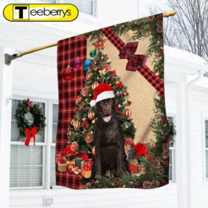 Santa Chocolate Labrador Flag Sitting…