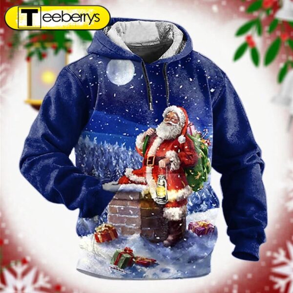 Santa Claus And Chimney Christmas 3D Shirt – Gift For Xmas