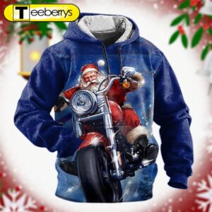 Santa Claus Biker 3D Shirt…