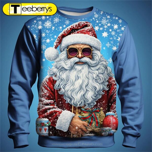 Santa Claus Manly Christmas 3D Shirt – Gift For Xmas