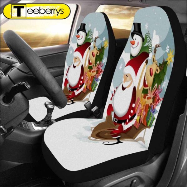 Santa Claus Snowman And Red Nosed Reindeer Car Seat Covers