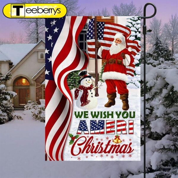 Santa Claus, We Wish You Ameri Christmas Garden Flag &amp Mailbox Cover – Christmas Flag