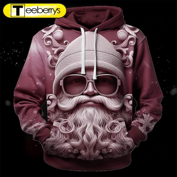 Santa Claus Wears Trendy Glasses 3D Shirt – Gift For Xmas